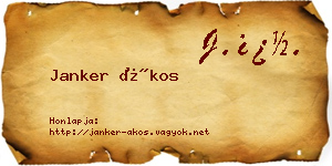 Janker Ákos névjegykártya